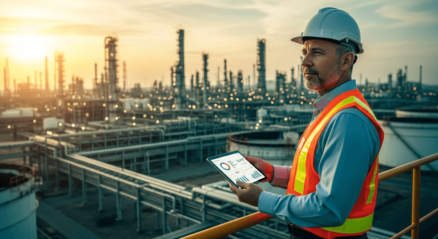 A Sınıfı İş Güvenliği Uzmanı sahada denetim yapıyor