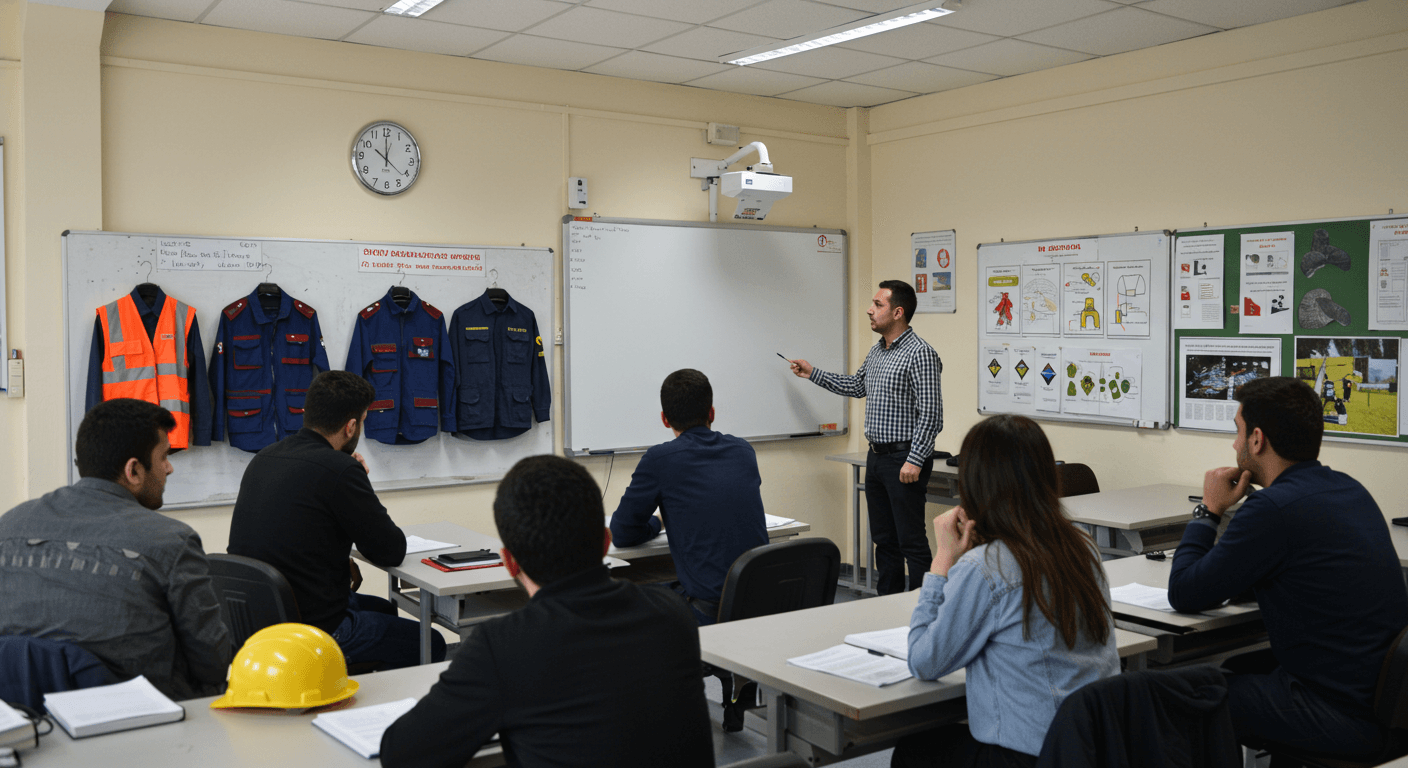 Aksu iş güvenliği kursu eğitim ortamı - Antalya Aksu İSG uzmanlık sertifika programı sera tarımı ve havalimanı lojistiğine özel iş sağlığı güvenliği eğitimi