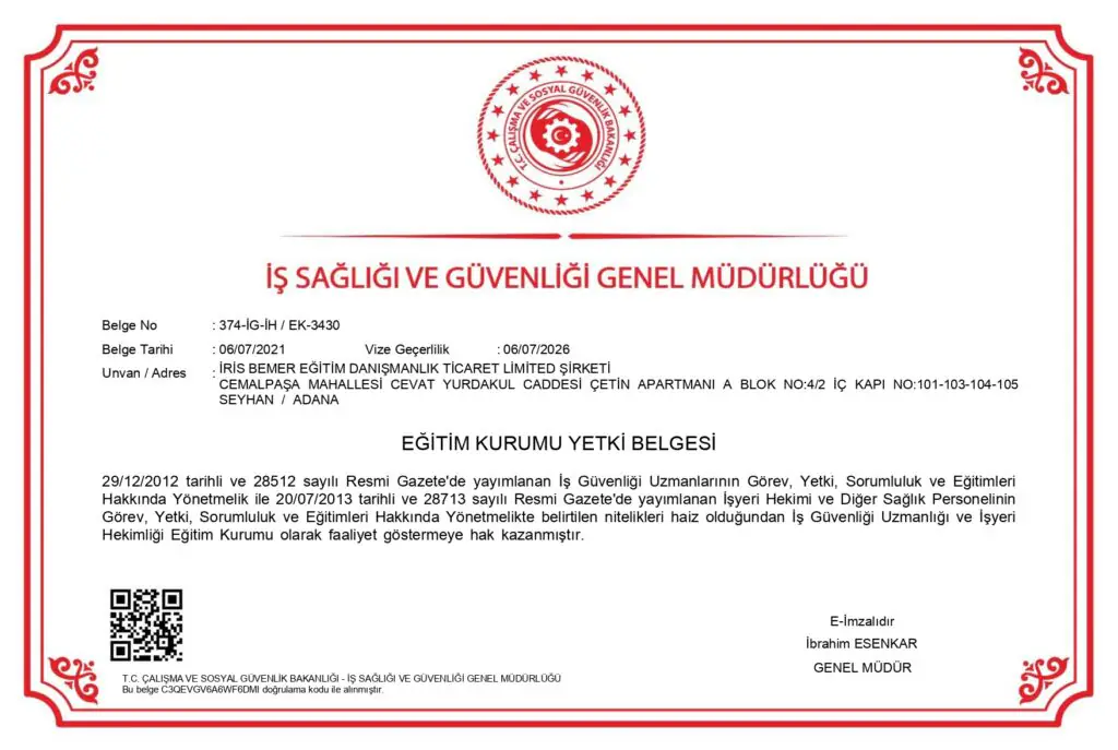 Adana Şubesi Yetki Belgesi