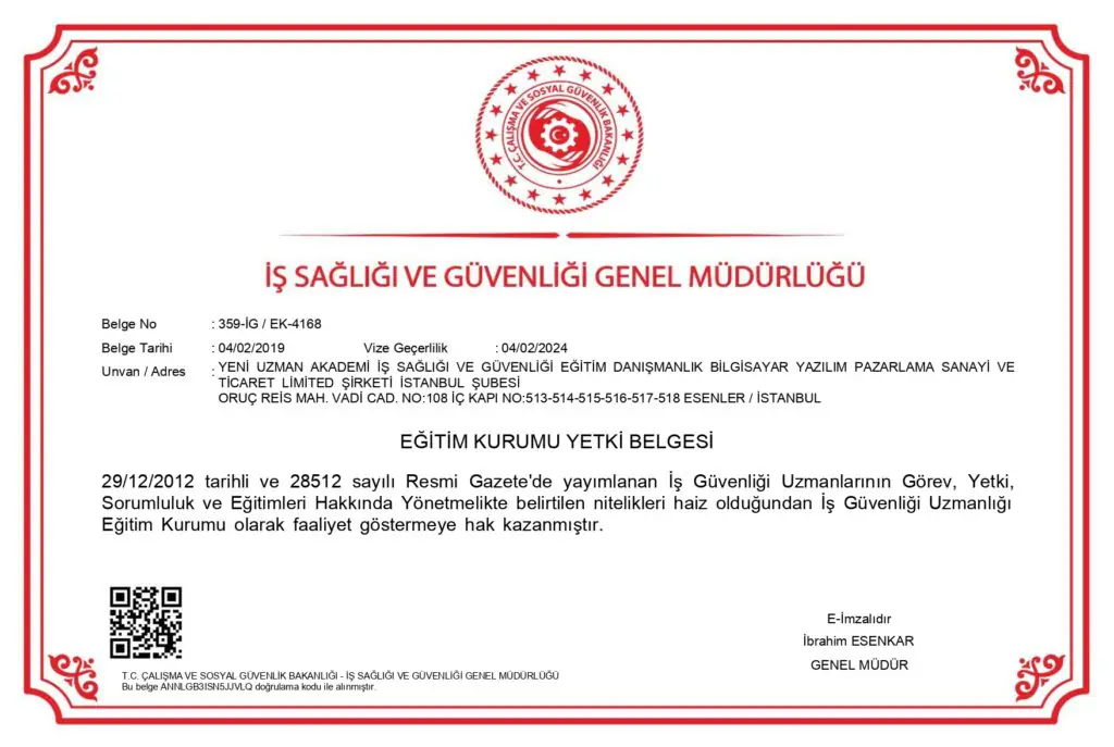 Esenler Şubesi Yetki Belgesi