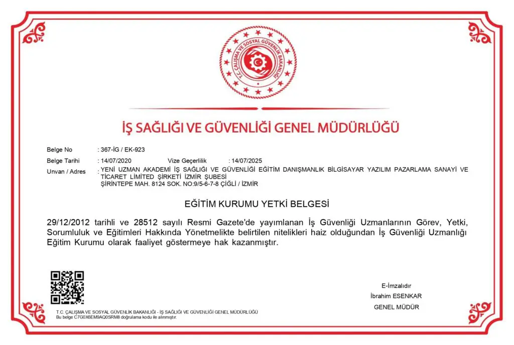 İzmir Şubesi Yetki Belgesi