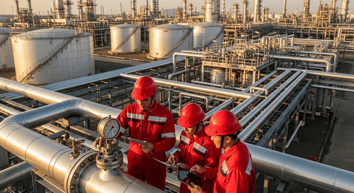 Ceyhan iş güvenliği kursu eğitim ortamı — Adana Ceyhan enerji terminali ve BOTAŞ boru hattı bölgesinde İSG uzmanlık eğitimi