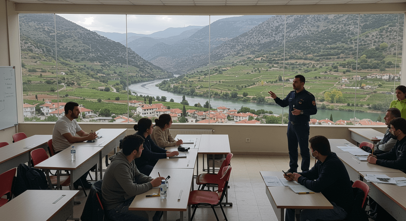 Çüngüş Diyarbakır iş güvenliği kursu — HES surge-tank water-hammer koruması, bağcılık SO₂ kükürtleme güvenliği ve bazalt ocağı bench stability İSG eğitimi