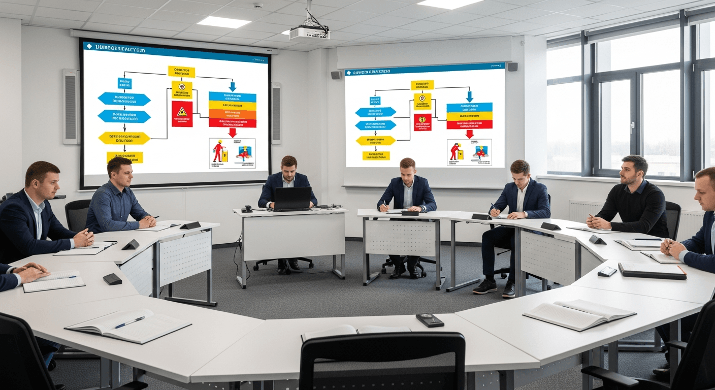 İş güvenliği eğitimi sınıf ortamı